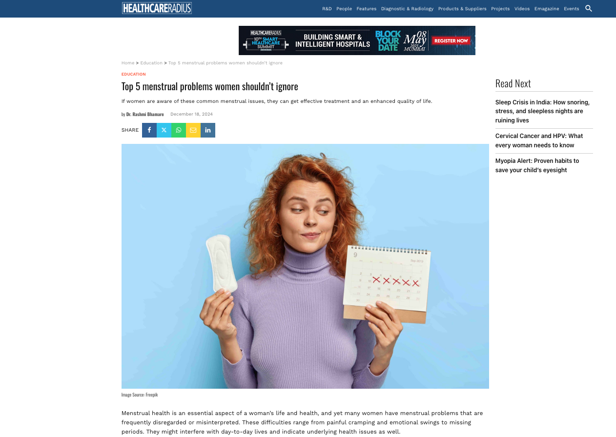 Top 5 menstrual problems women shouldn’t ignore