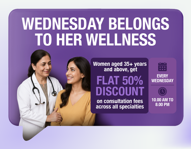Her Wellness Wednesday at Manipal Hospital Baner, Pune – Women aged 35 and above get a flat 50% discount on consultation fees across all specialties, every Wednesday from 10:00 AM to 8:00 PM