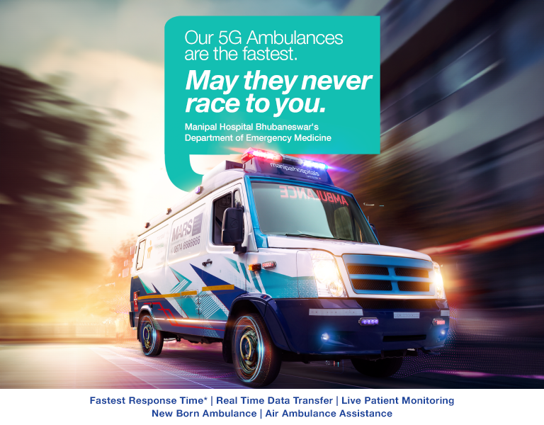 5G ambulance from Manipal Hospital Bhubaneswar on emergency run