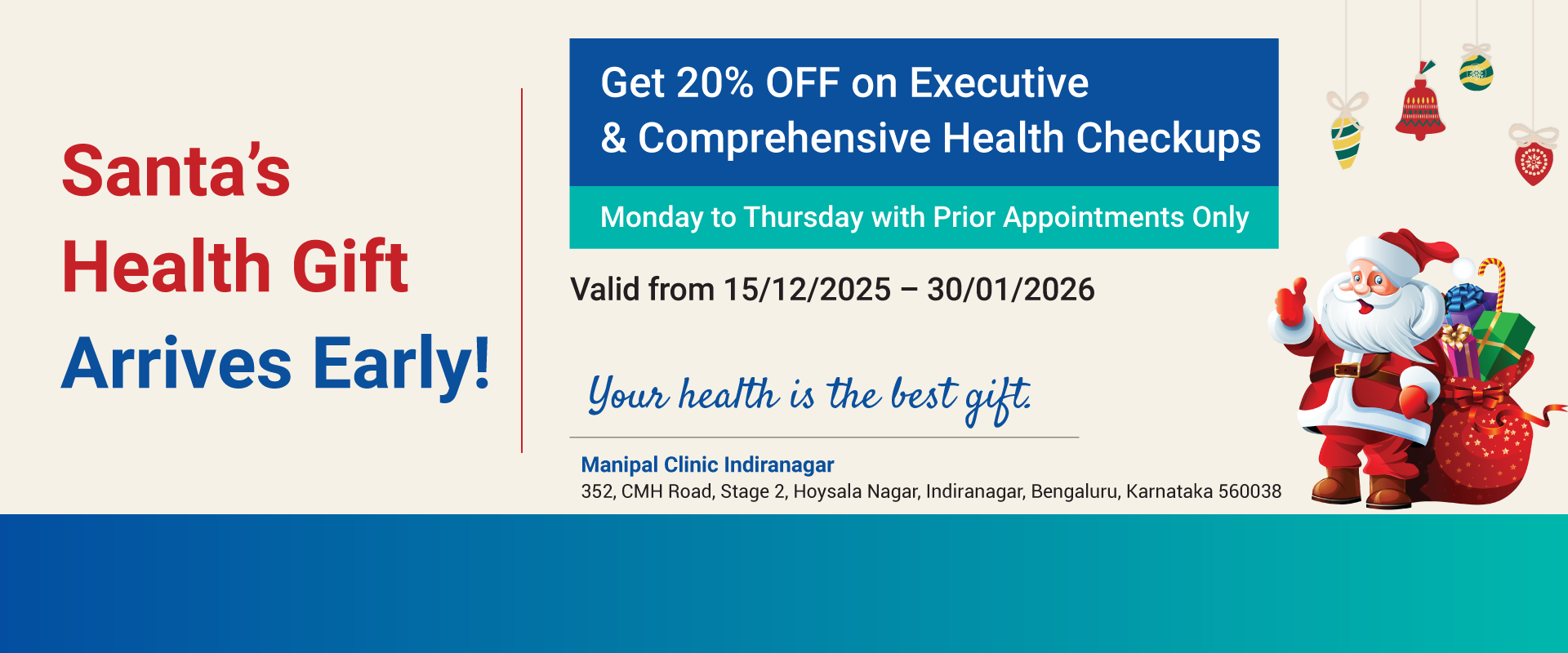 Santa's Health Gift Arrives Early | Manipal Clinics Indiranagar