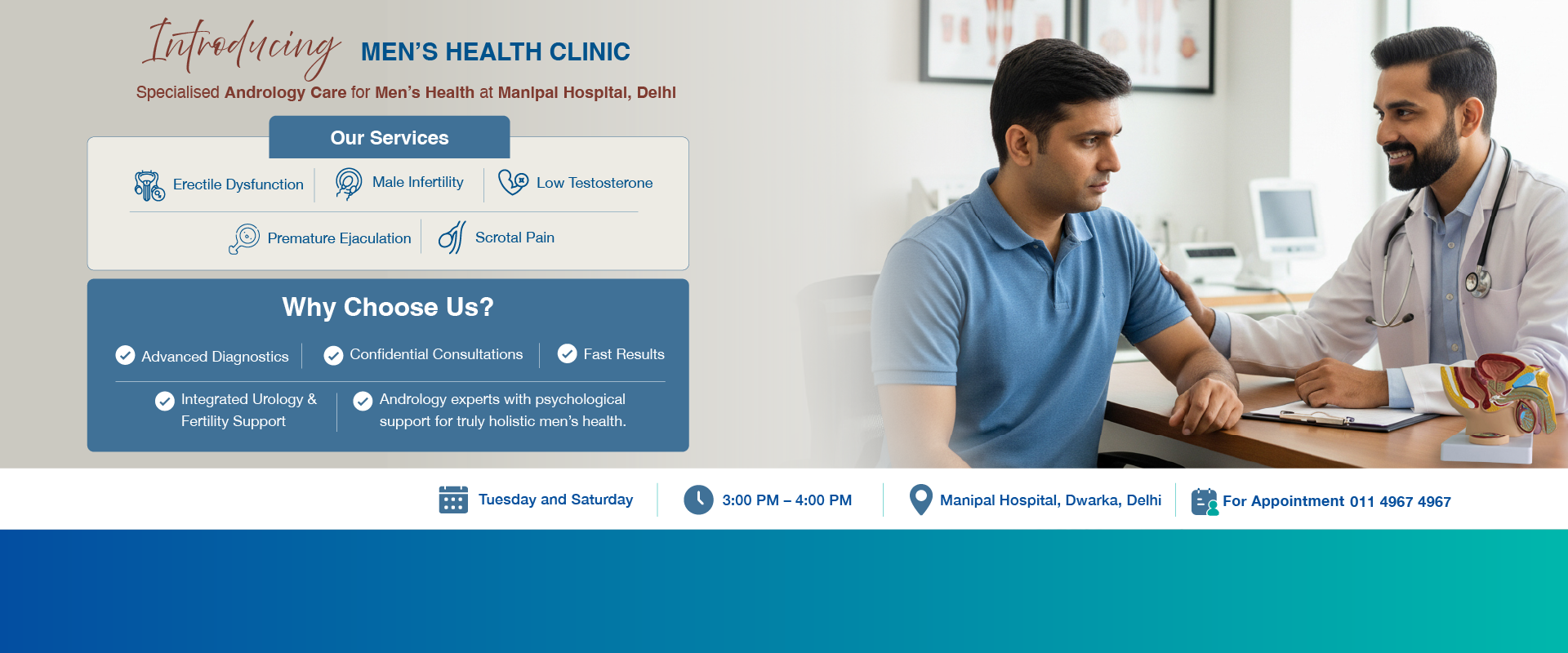 Men's Health Clinic at Manipal Hospital Delhi