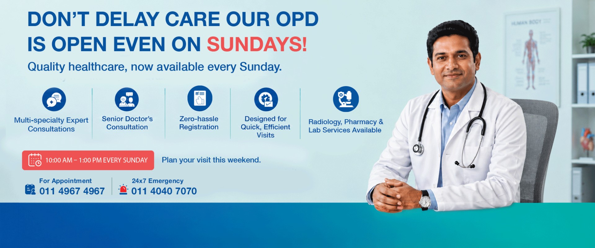 Don’t Delay Care Our Opd Is Open Even On Sundays!