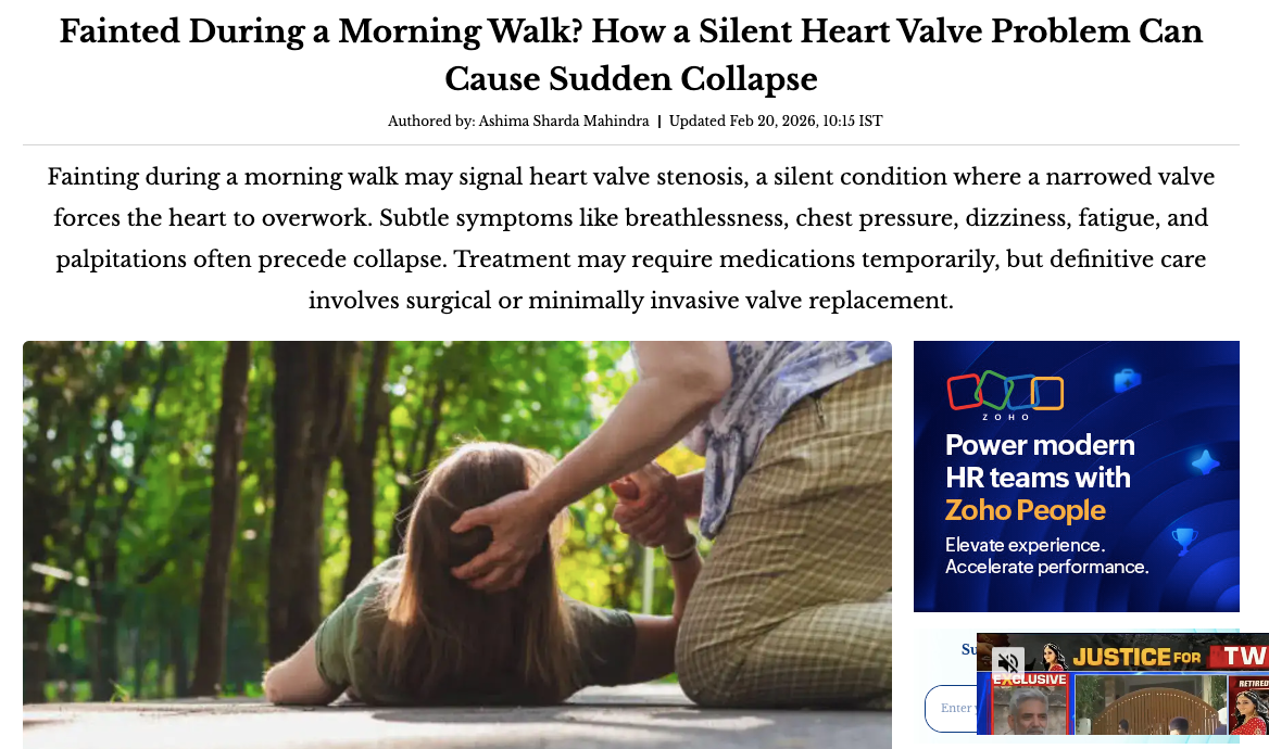 Fainted During a Morning Walk? How a Silent Heart Valve Problem Can Cause Sudden Collapse
