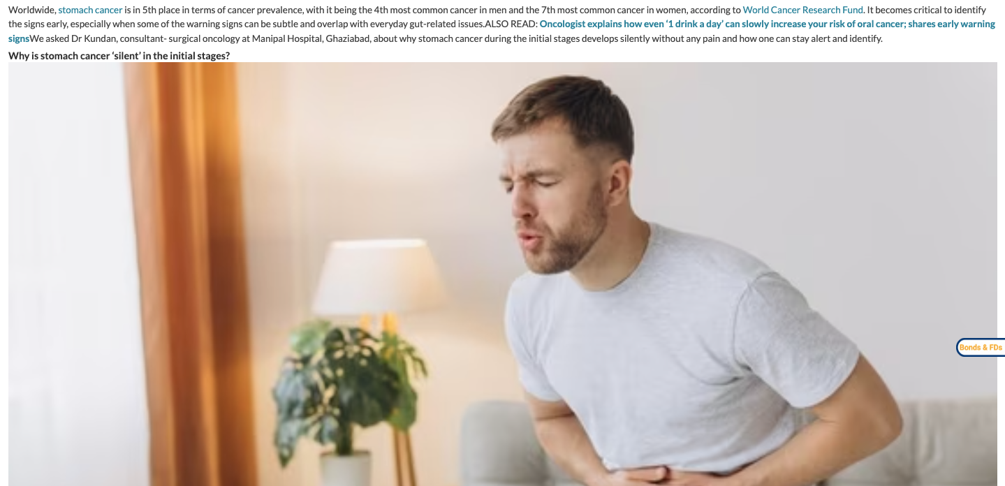 Oncologist warns stomach cancer is ‘silent’ in early stages, reveals 5 warning signs you should never ignore