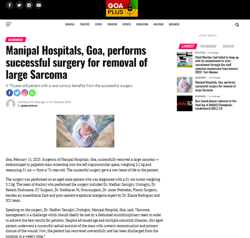 Dr. Madhav Sanzgiri on Goa Plus