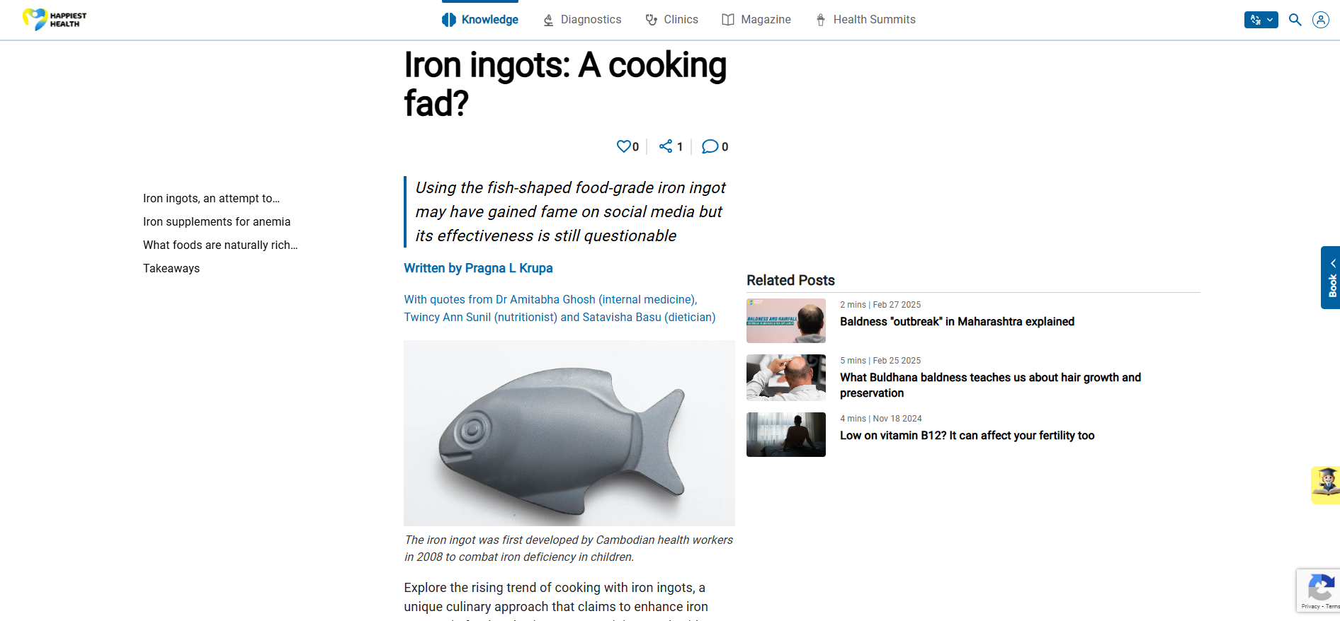 Iron ingots: A cooking fad?