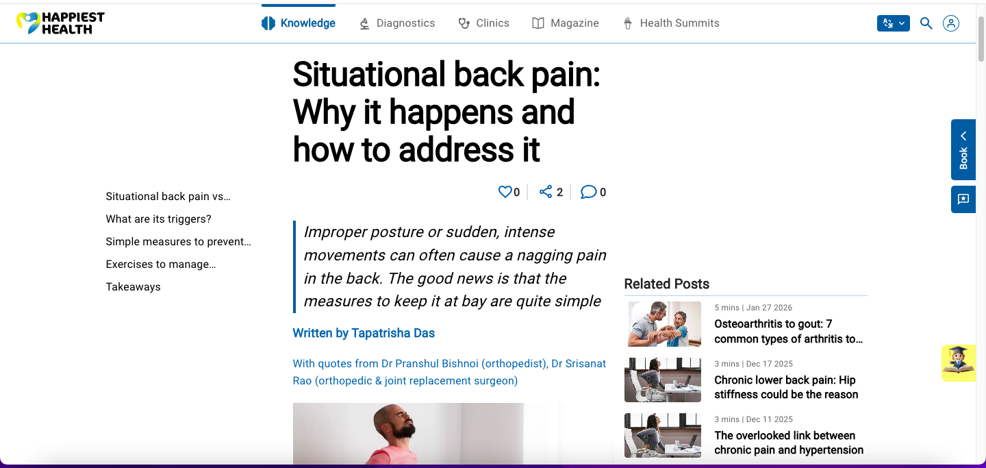 Situational back pain: Why it happens and how to address it