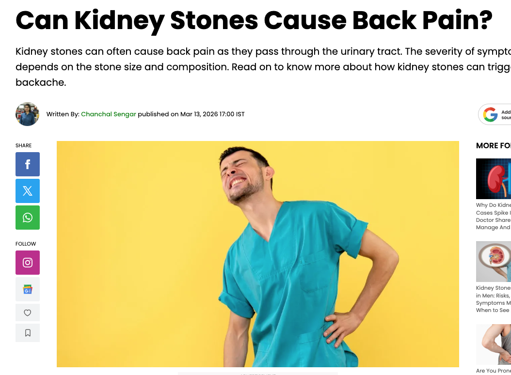 Can Kidney Stones Cause Back Pain?