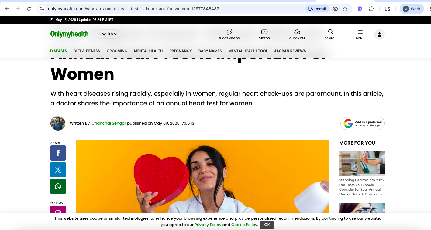 The ‘Engine Check’ Ritual: Why An Annual Heart Test Is Important For Women