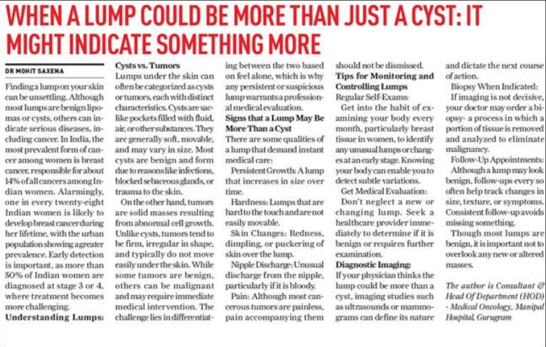 When a Lump Could Be More Than Just a Cyst: It Might Indicate Something More