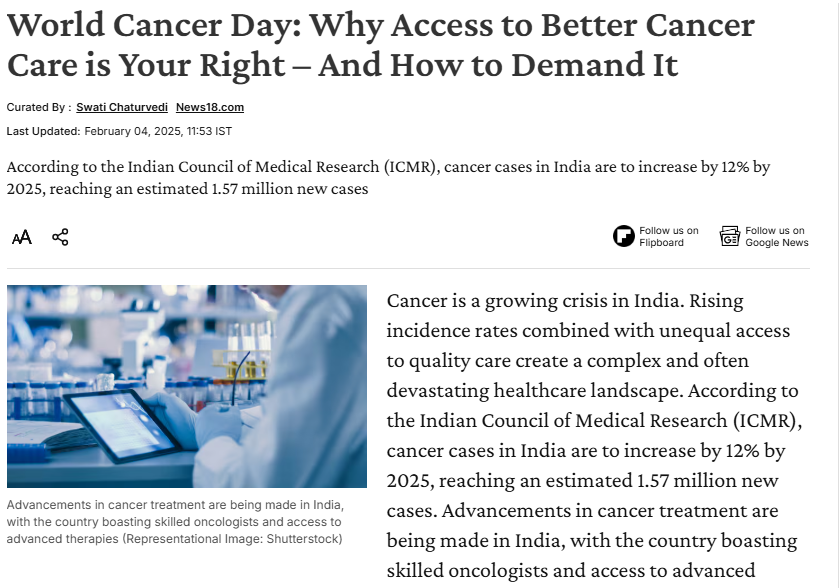 World Cancer Day: Why Access to Better Cancer Care is Your Right – And How to Demand It