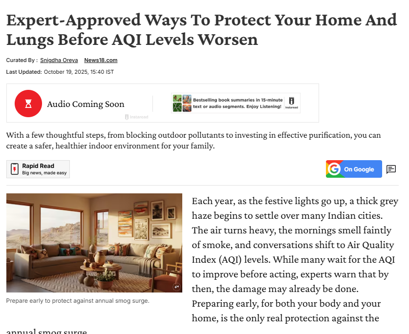 Expert-Approved Ways To Protect Your Home And Lungs Before AQI Levels Worsen