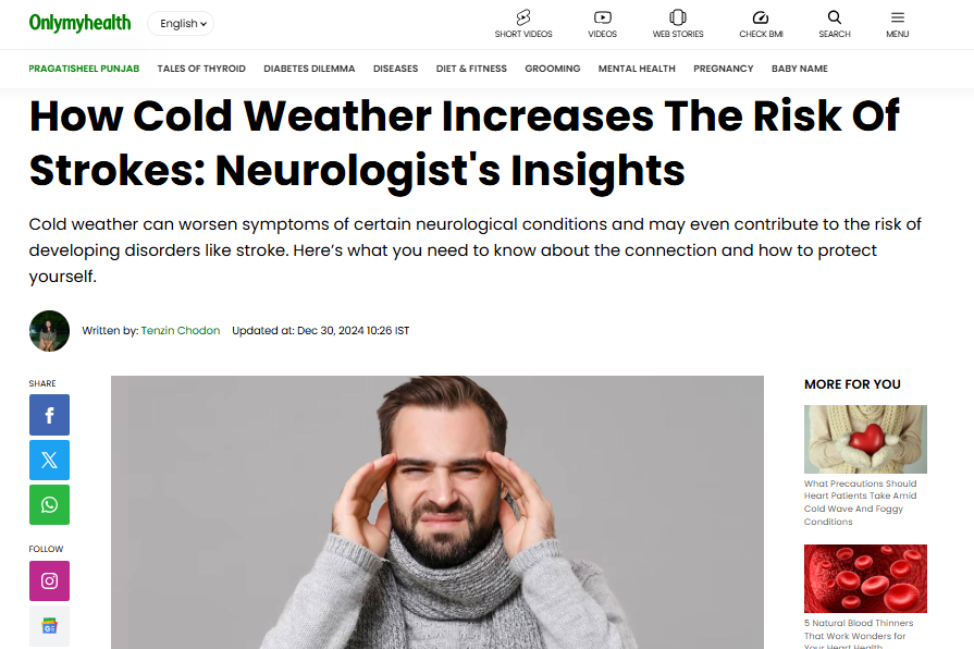How Cold Weather Increases The Risk Of Strokes: Neurologist's Insights