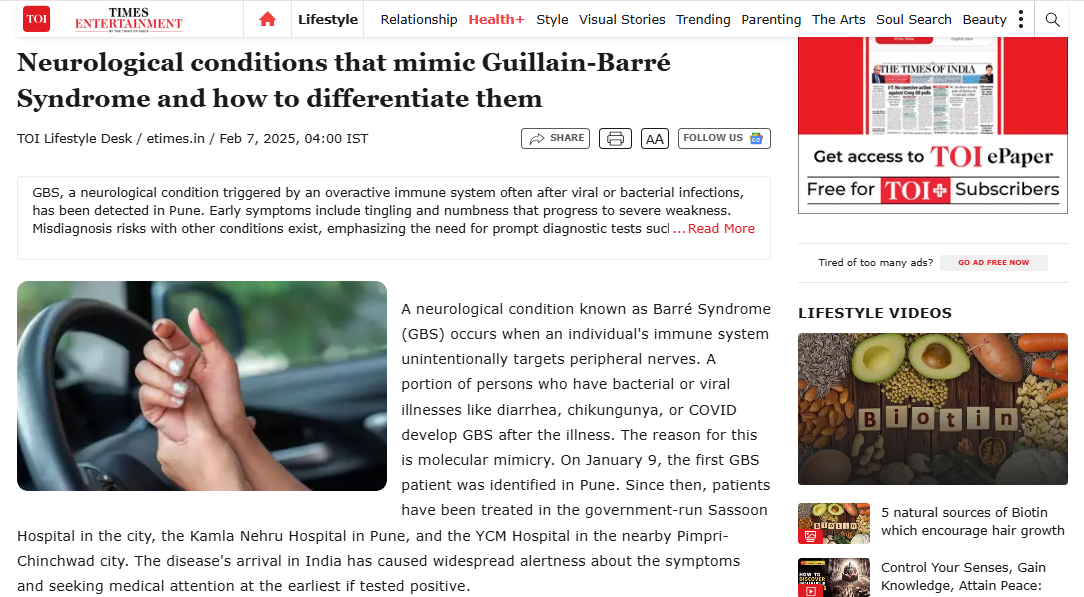 Neurological Conditions that mimic Gullain- Bare Syndrome