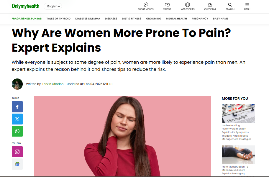 Why Are Women More Prone To Pain