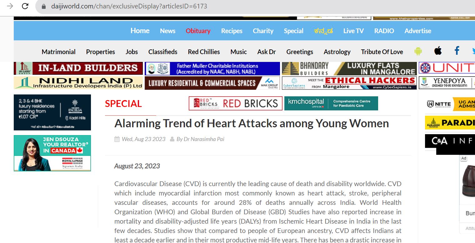 Heart Attacks among Young Women