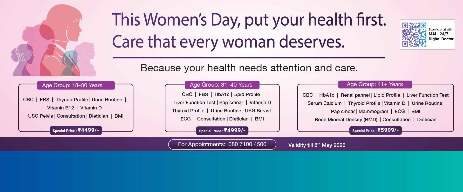 Women's Day Health Check at Millers Road Manipal Hospitals