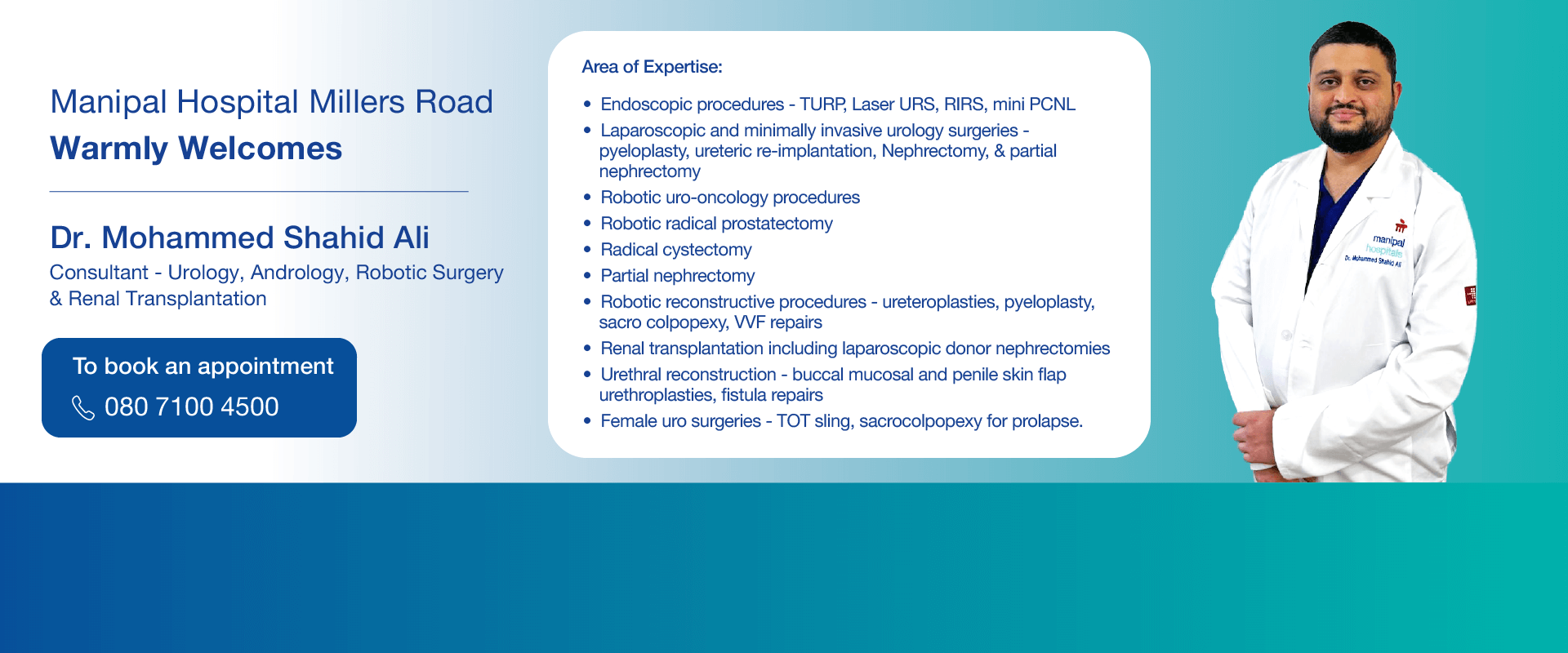 Urologist in Millers Road | Dr. Mohammed Shahid Ali 
