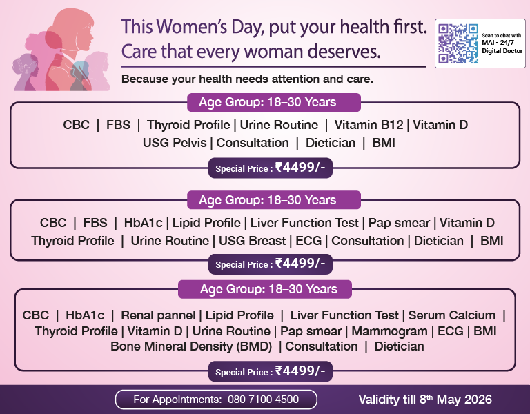 Women's Day Health Check at Millers Road Manipal Hospitals