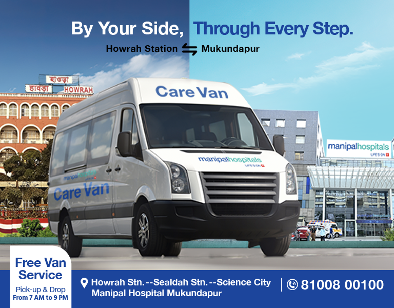 Free van service from Howrah to Manipal Hospital Mukundapu