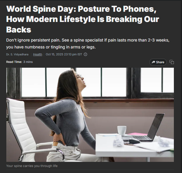 World Spine Day: Posture To Phones, How Modern Lifestyle Is Breaking Our Backs