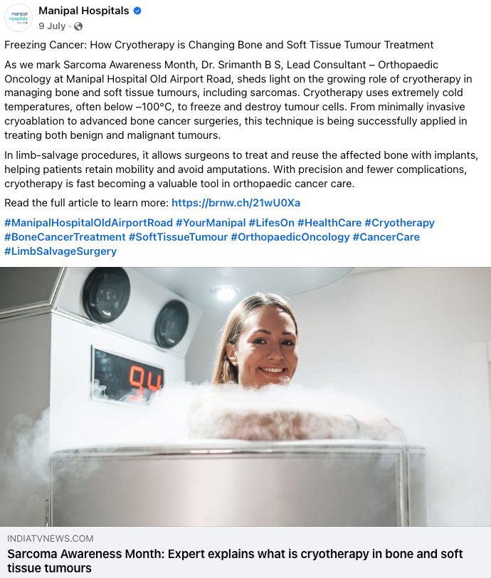 Freezing Cancer: How Cryotherapy is Changing Bone and Soft Tissue Tumour Treatment