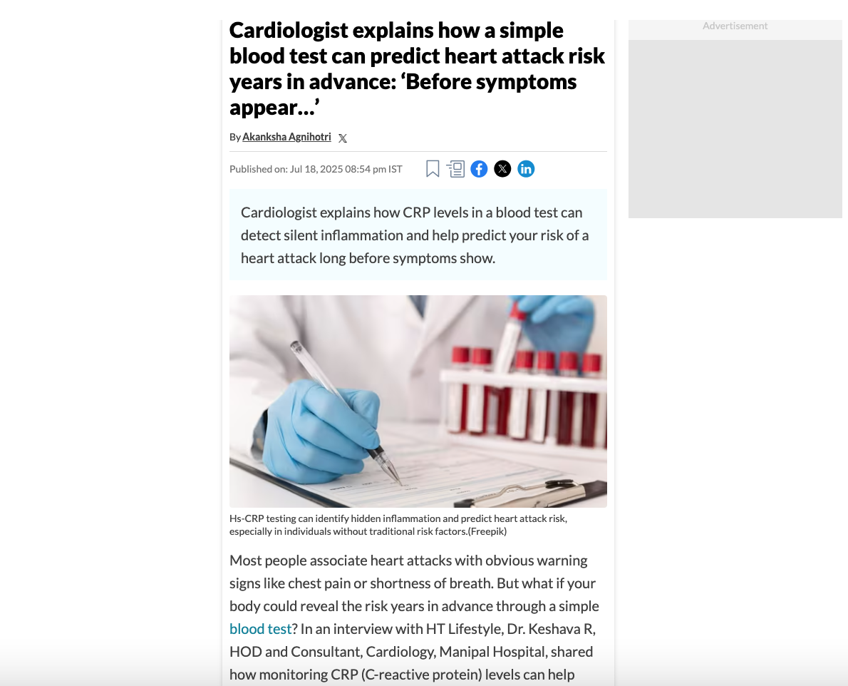 Cardiologist explains how a simple blood test can predict heart attack risk years in advance