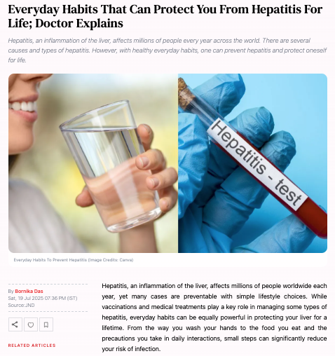 Everyday Habits That Can Protect You From Hepatitis For Life