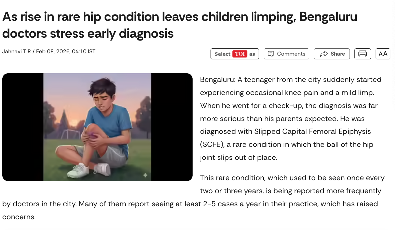 As rise in rare hip condition leaves children limping, Bengaluru doctors stress early diagnosis.