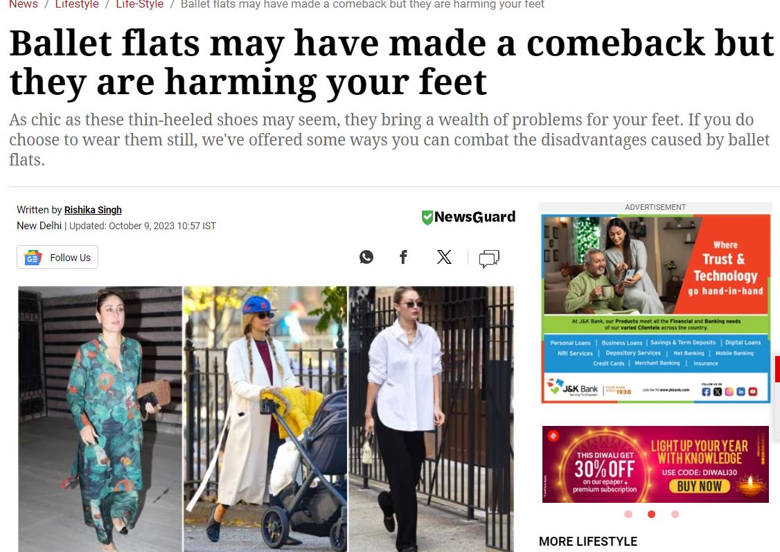 Ballet flats harming your feet