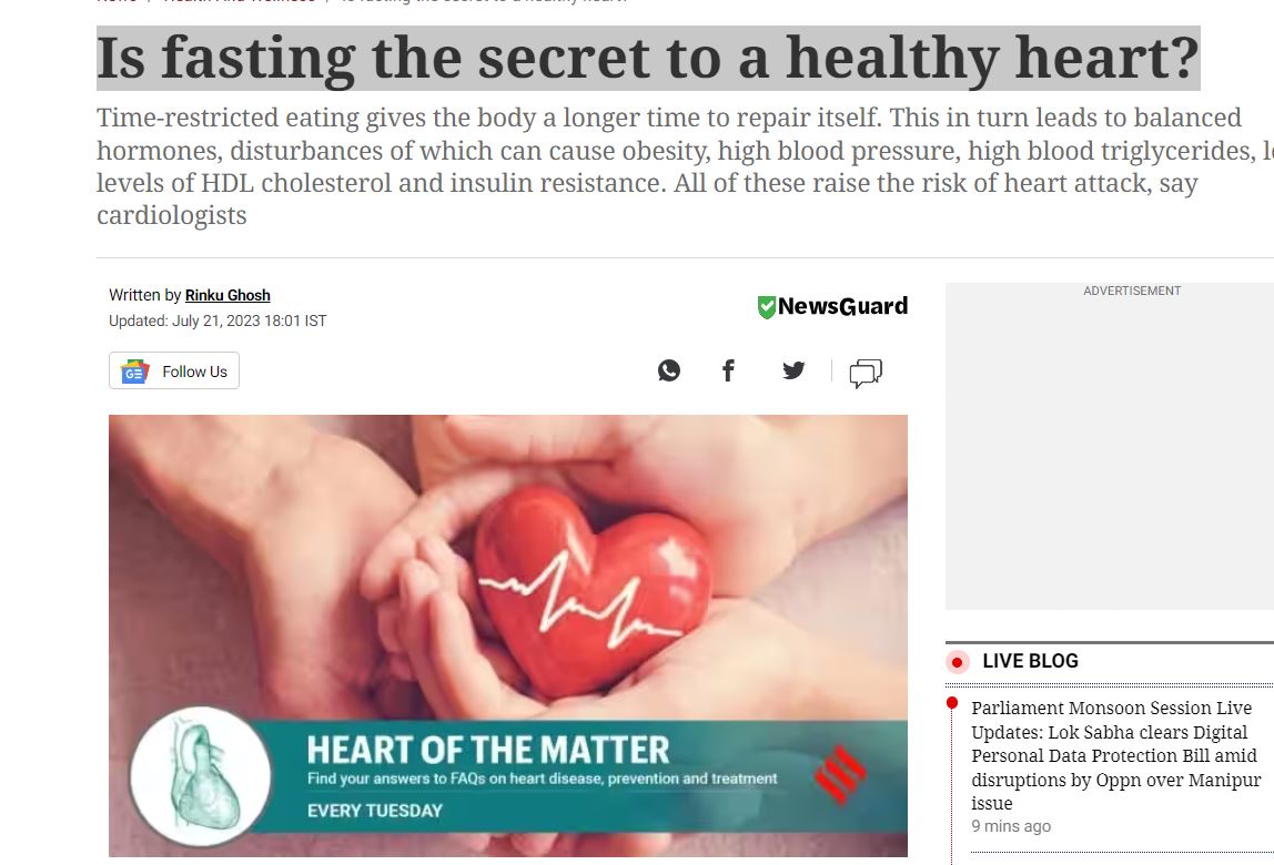 Is fasting the secret to a healthy heart?