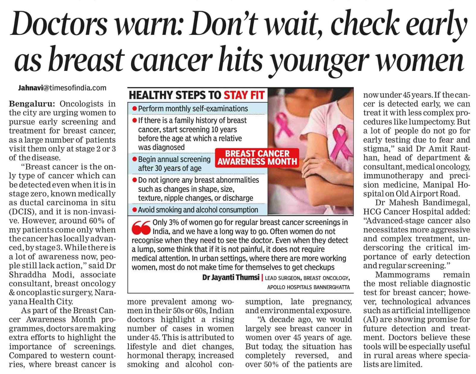 Awareness alone isn’t enough, early action saves lives.