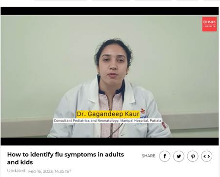 Dr. Gagandeep Kaur on the Times Of India