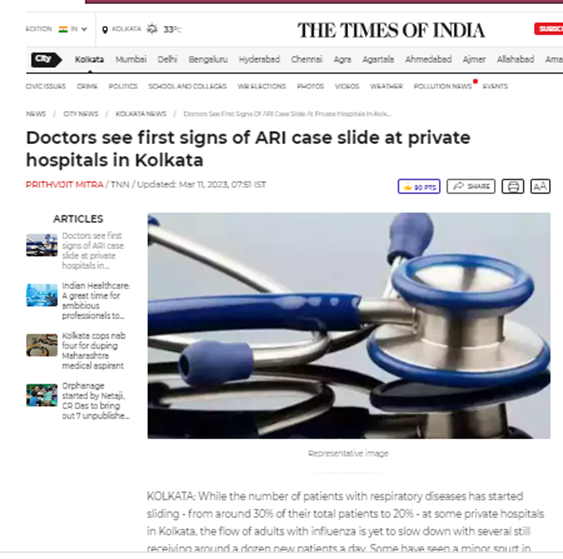 Dr. Dipankar Sarkar in The Times Of India