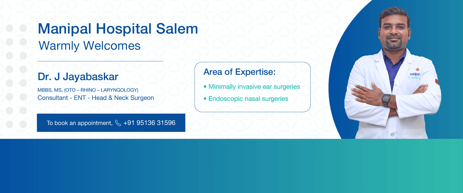 ENT Surgeon in Salem | Dr. Jayabaskar J - Manipal Hospitals