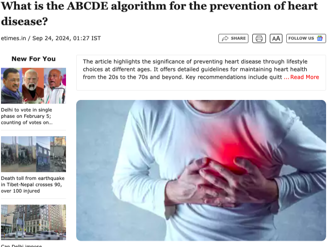 Dr. M Sudhakar Rao on What is the ABCDE algorithm for the prevention of heart disease?