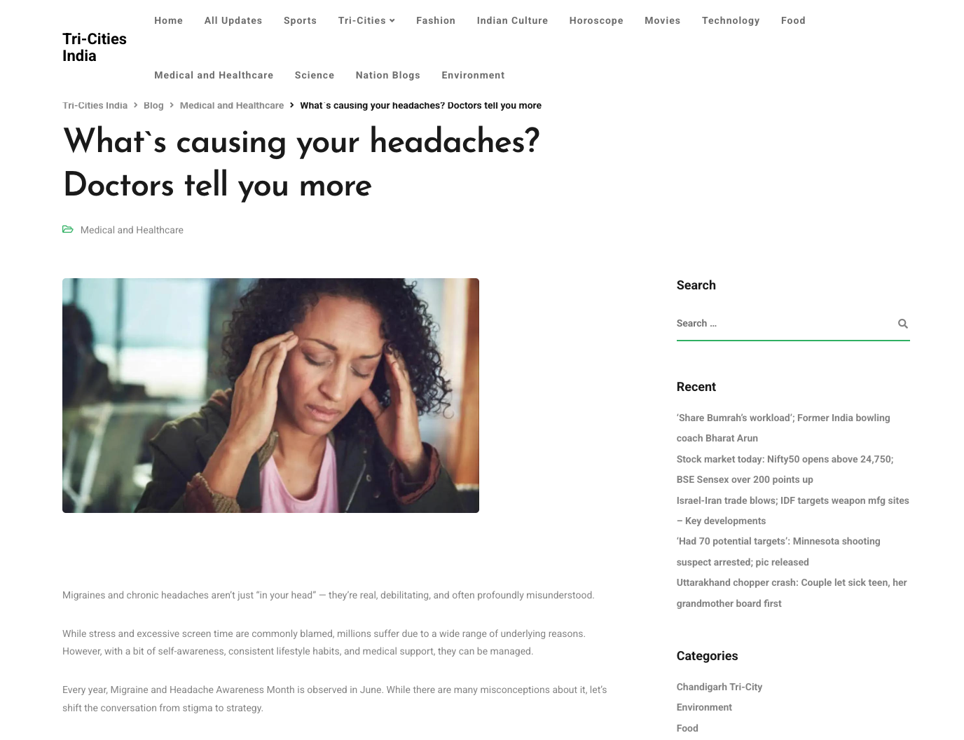 Dr. Aditya Kulkarni on What's causing your headaches? Doctors tell you more