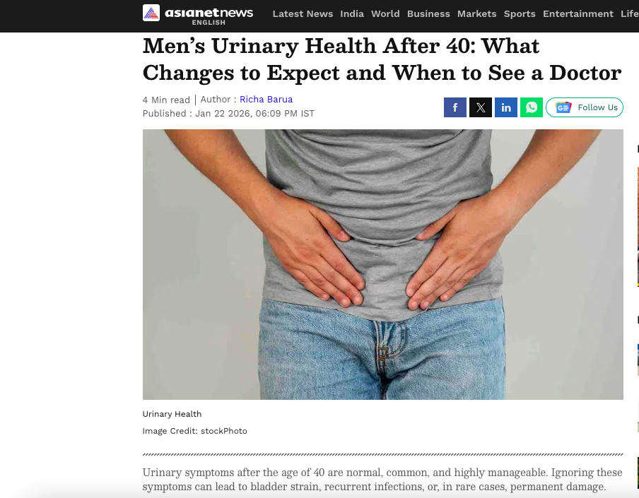 Men’s Urinary Health After 40: What Changes to Expect and When to See a Doctor