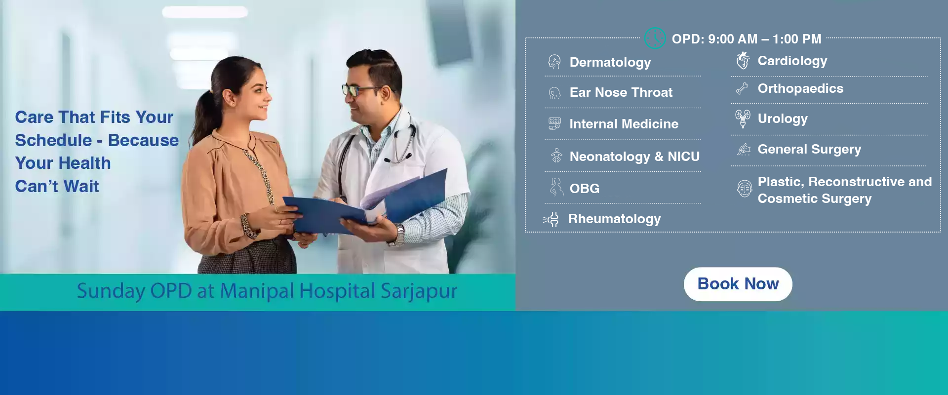 Sunday OPD at Manipal Hospitals Sarjapur Road – Expert doctor consultations available every Sunday in Bangalore