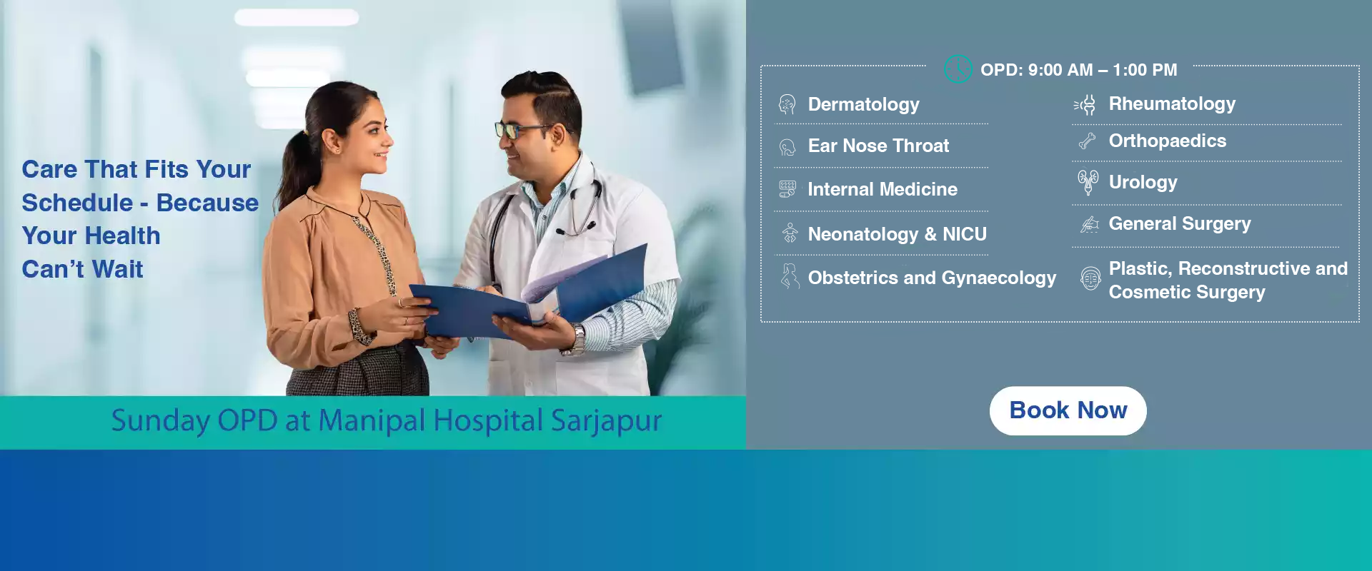 Sunday OPD at Manipal Hospitals Sarjapur Road – Expert doctor consultations available every Sunday in Bangalore