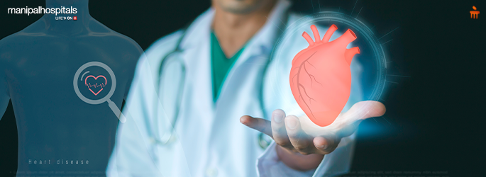 Heart showing blockage and symptoms