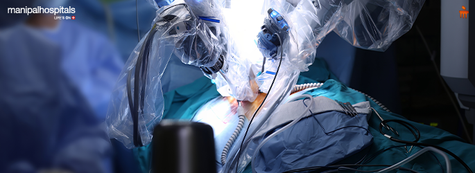 Surgeon performing robot-assisted minimally invasive surgery