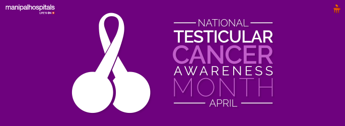 Infographic on symptoms, causes, and treatment options for testicular cancer