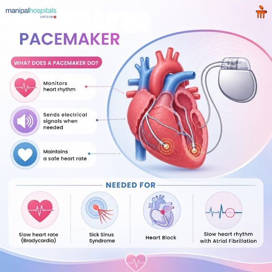 Pacemaker device and heart rhythm care