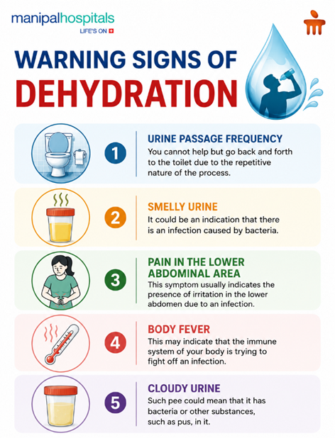 Signs of dehydration in urine