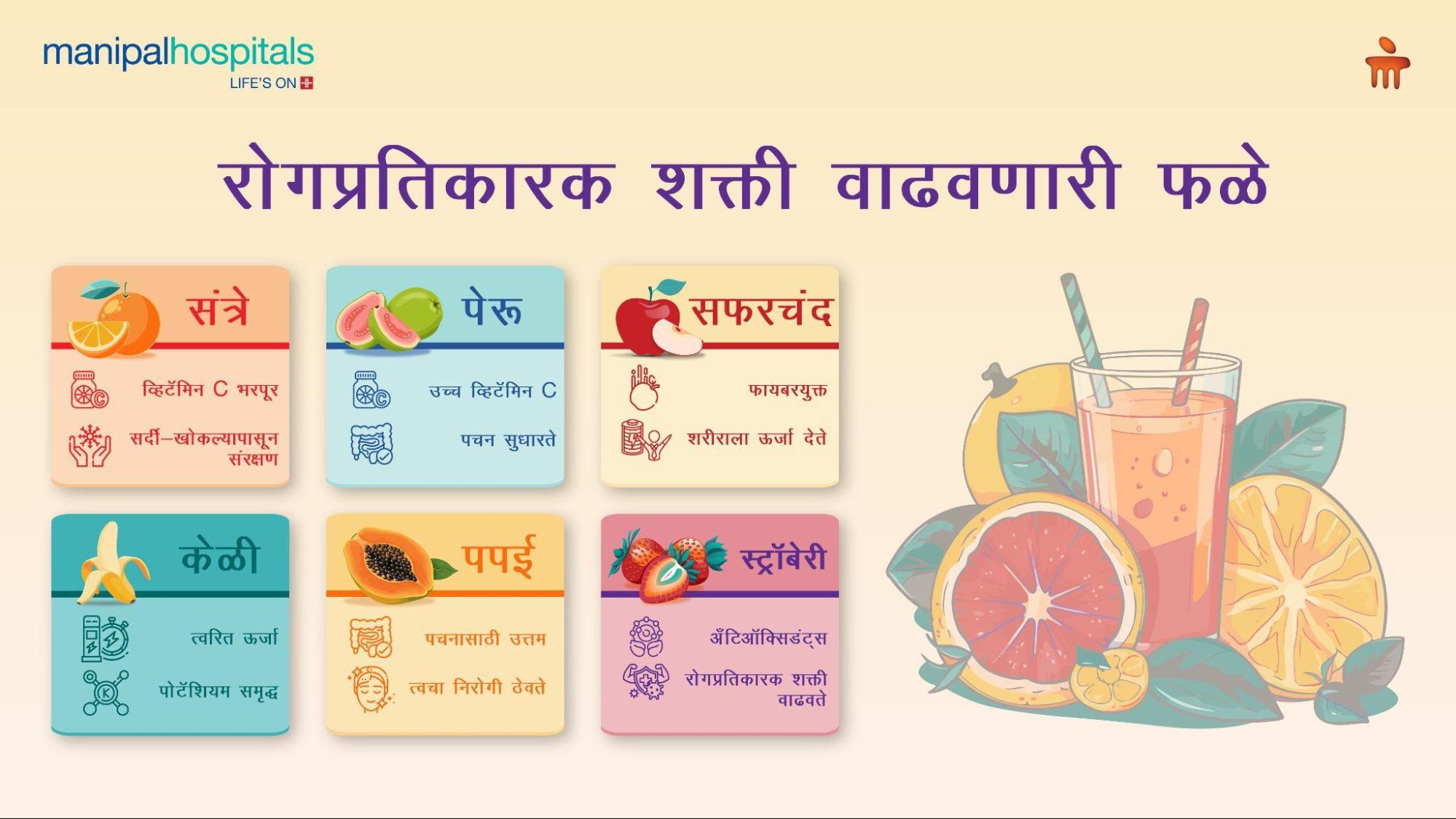 रोगप्रतिकारक शक्ती वाढवणारी फळे