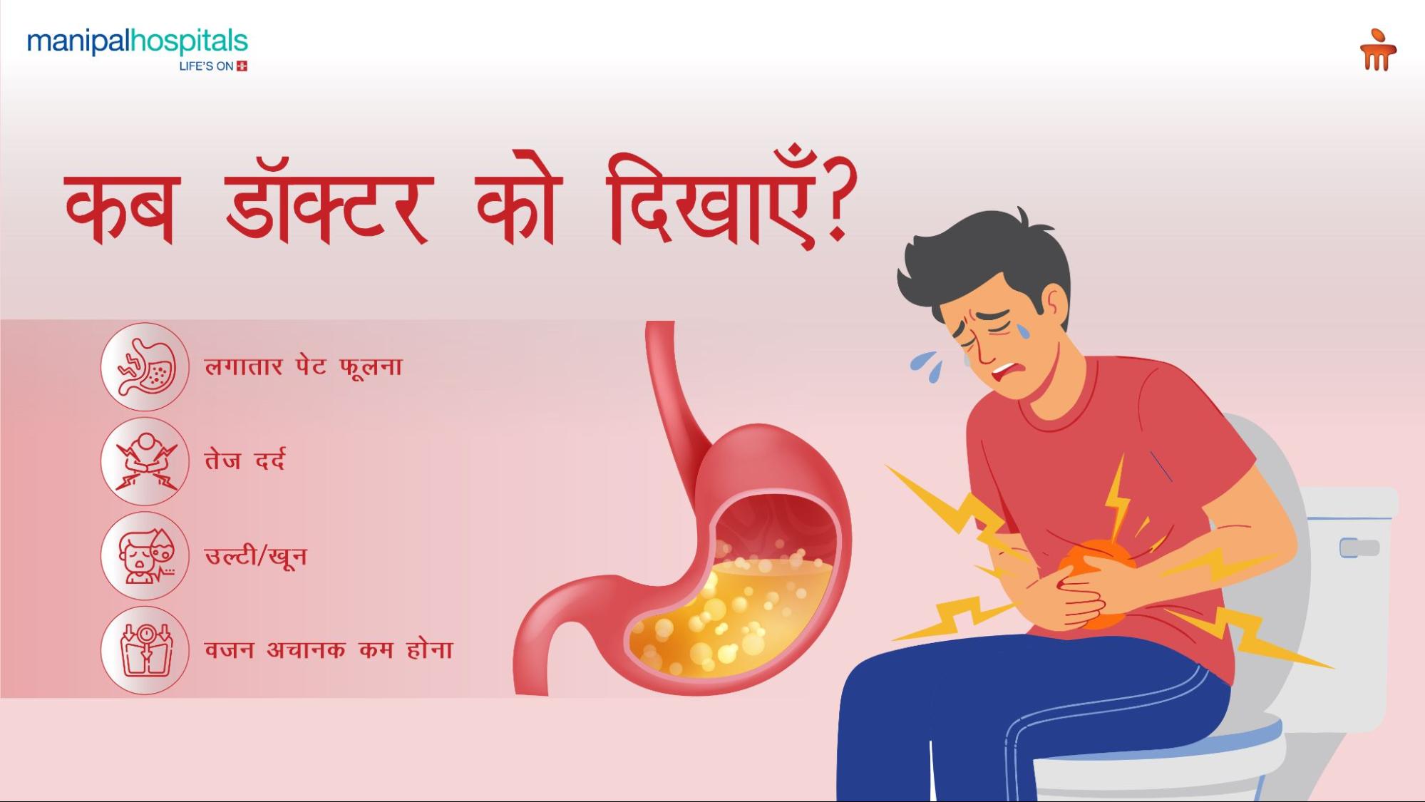 पेट फूलने के लक्षण