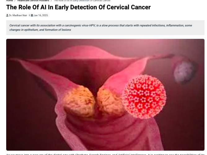 Manipal Hospital Varthur Road: Dr. Madhavi Nair on The Role Of AI In Early Detection Of Cervical Cancer