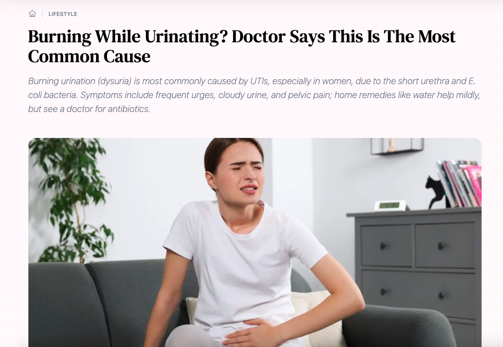 Burning While Urinating? Doctor Says This Is The Most Common Cause