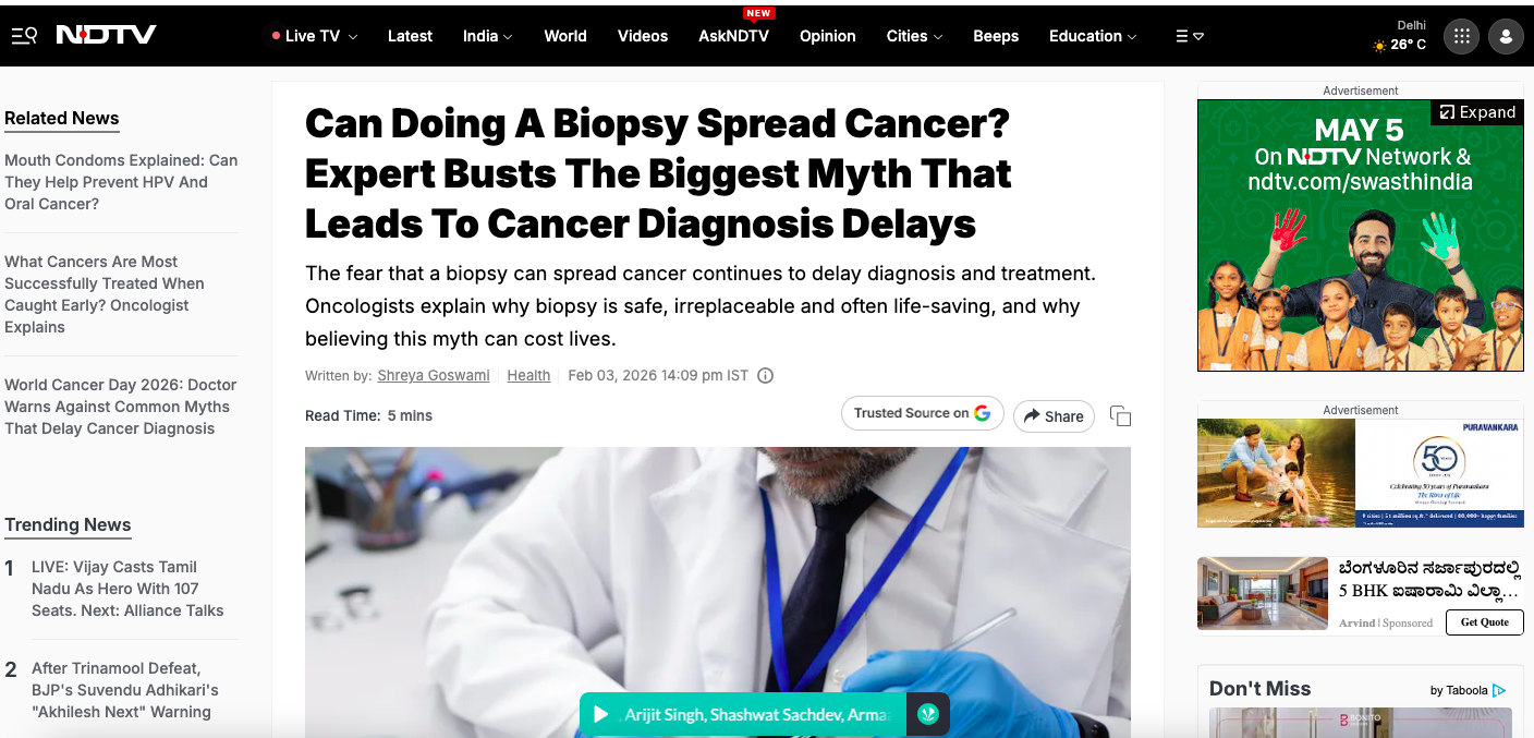 Can Doing A Biopsy Spread Cancer? Expert Busts The Biggest Myth That Leads To Cancer Diagnosis Delays
